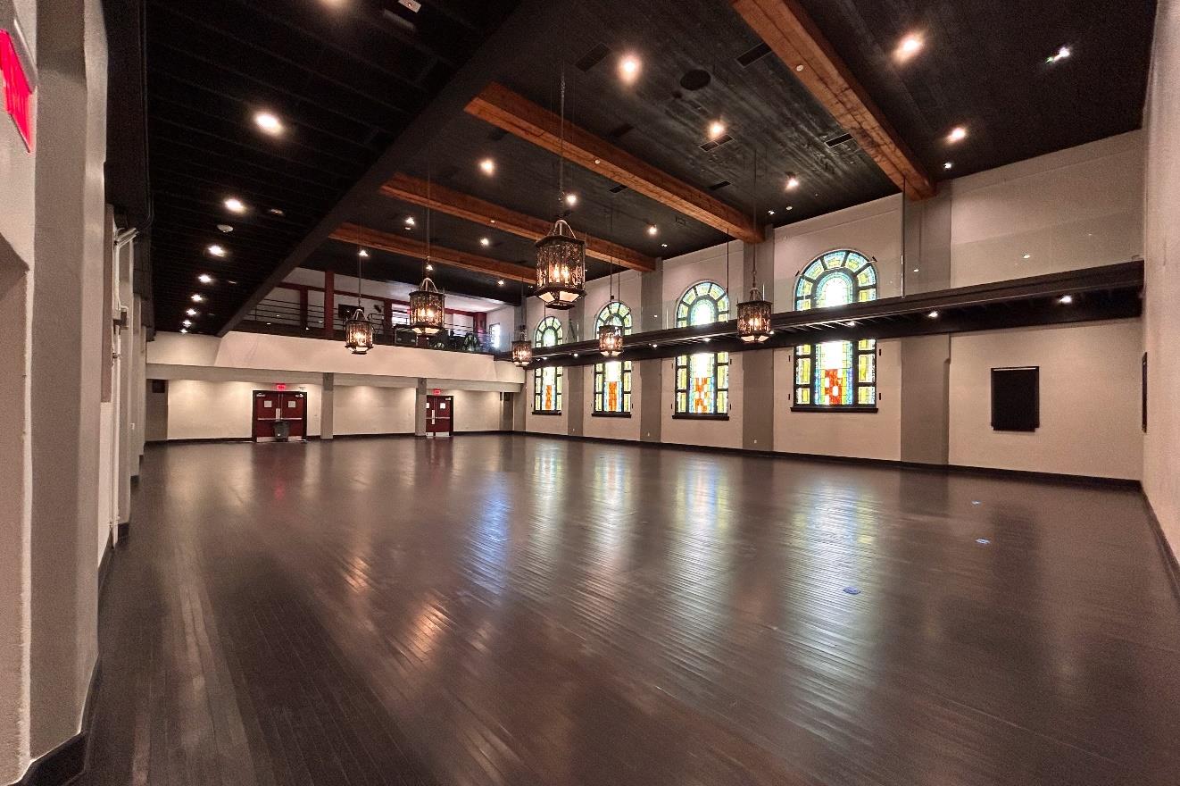 Rehabilitated gymnasium, northwest view